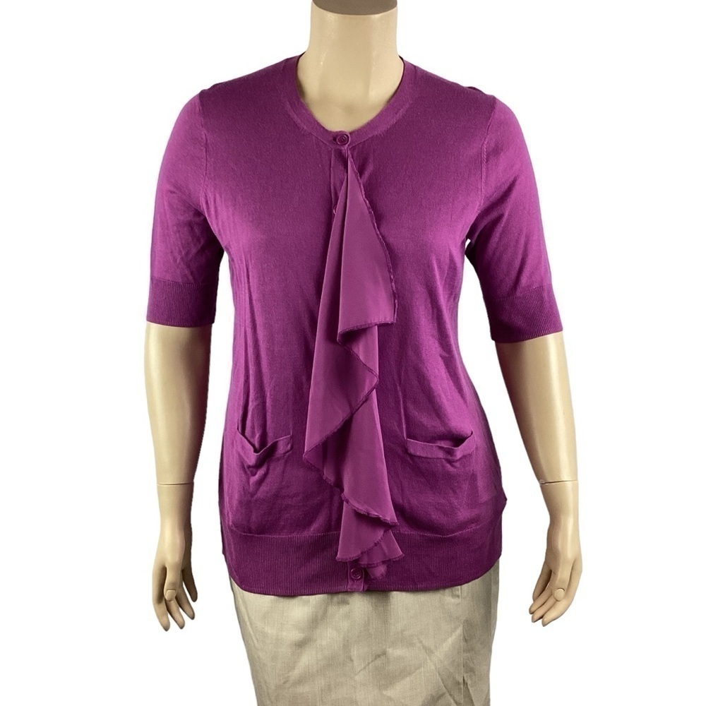 LOGO Lori Goldstein Cardigan Sweater Size XL Purple - Picture 1 of 7